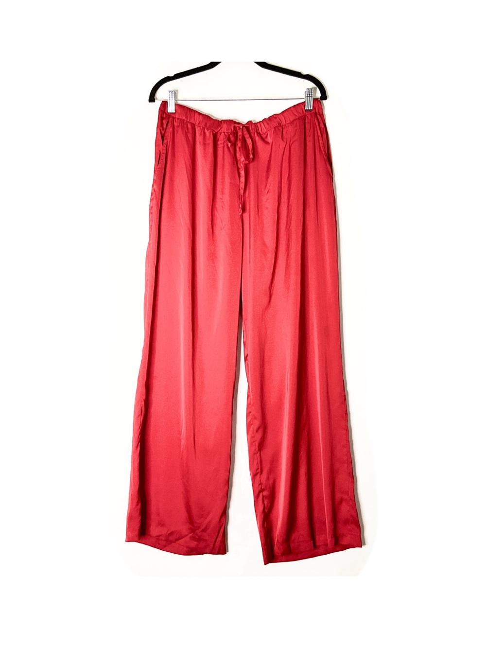 stars above Red Satin Button-Front Pajama Set - Picture 5 of 7